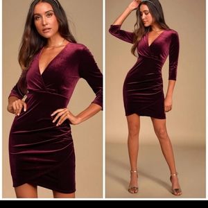 LULUS Anything for You velvet bodycon dress L